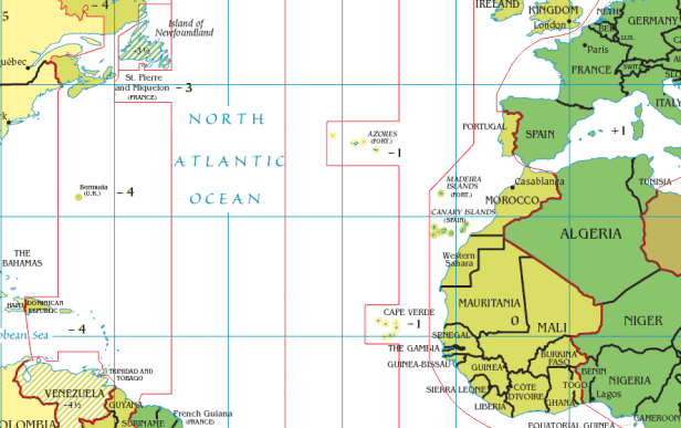 Huso horario Azores y Canarias